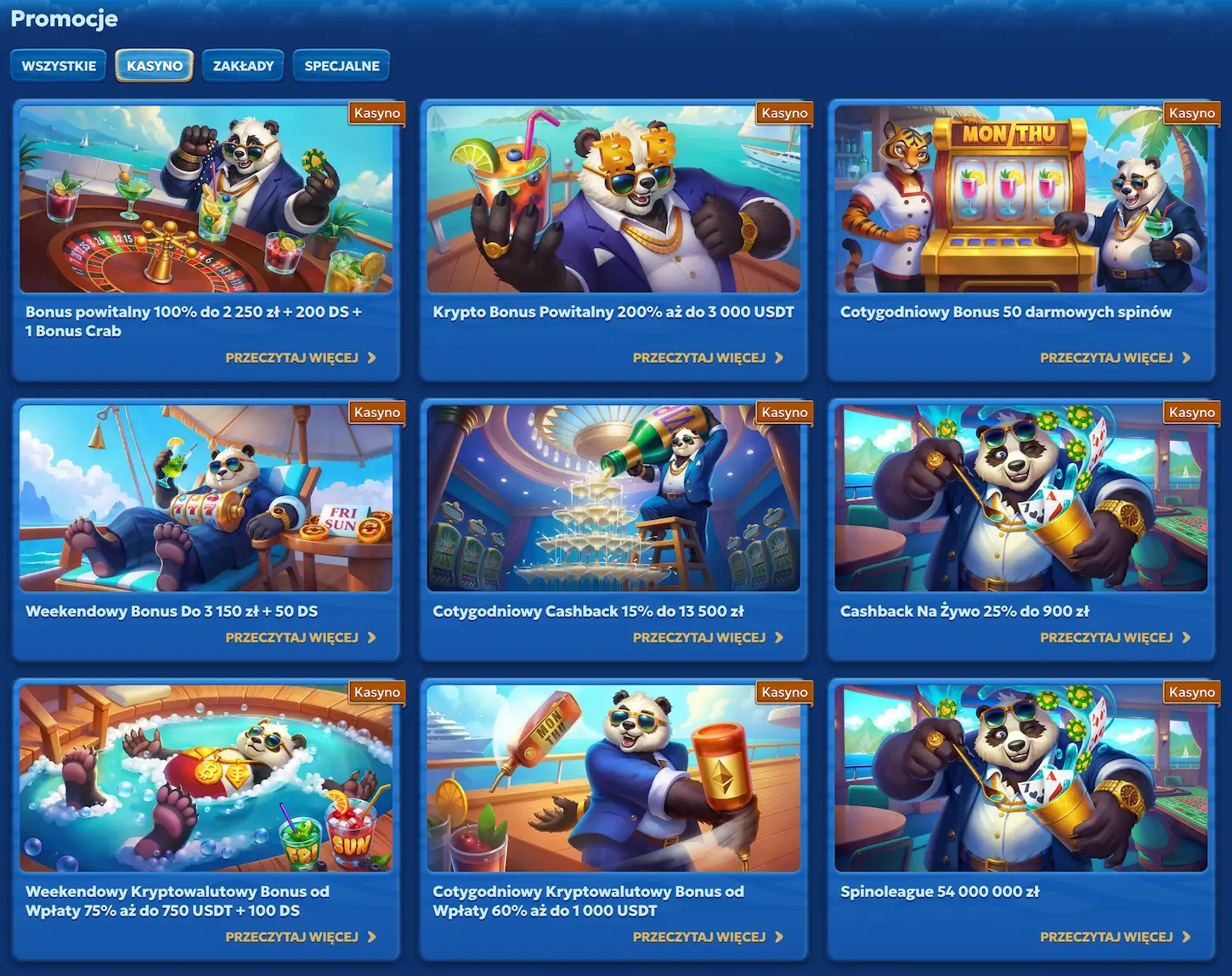 Wszystkie bonusy Pandido Casino – przegląd ofert powitalnych, cashbacku, darmowych spinów i programu VIP dla graczy.