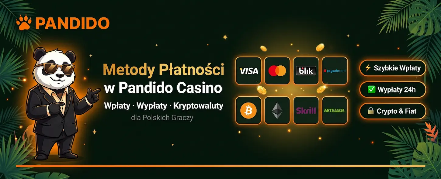 Metody płatności Pandido Casino – wpłaty, wypłaty i kryptowaluty dostępne dla polskich graczy.